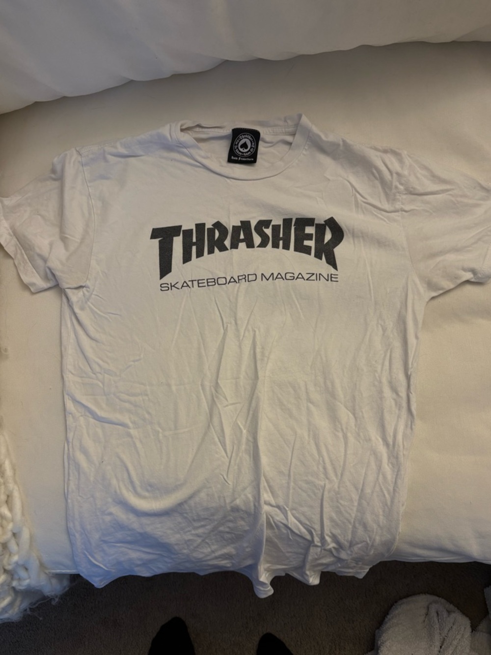 Thrasher White T-Shirt with Black Logo